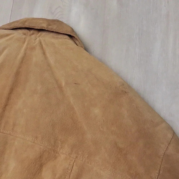 Boston Harbor Mens XXL Tan Lined Full Zip Leather Jacket Western Warm Casual - Picture 8 of 12